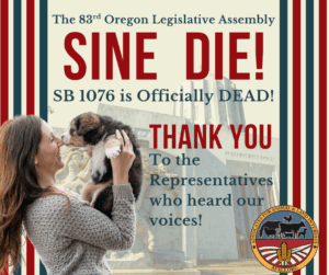 🎉 Victory! SB 1076 Relating to Animals is Dead!